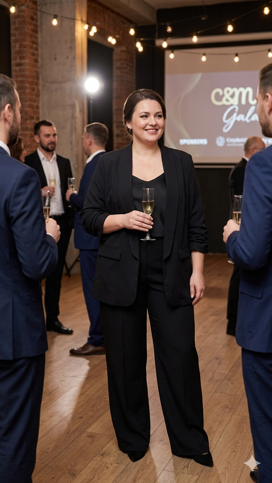 Μαύρο Σετ με Βραδινά Κοστούμια Γυναικεία Plus Size | Ιδανικό Για 95-105kg | C&M