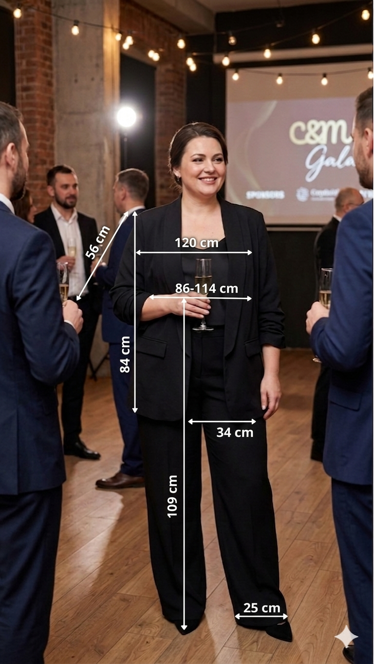 Μαύρο Σετ με Βραδινά Κοστούμια Γυναικεία Plus Size | Ιδανικό Για 95-105kg | C&M