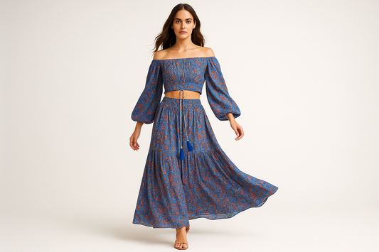 Blue Paisley Set Model 2