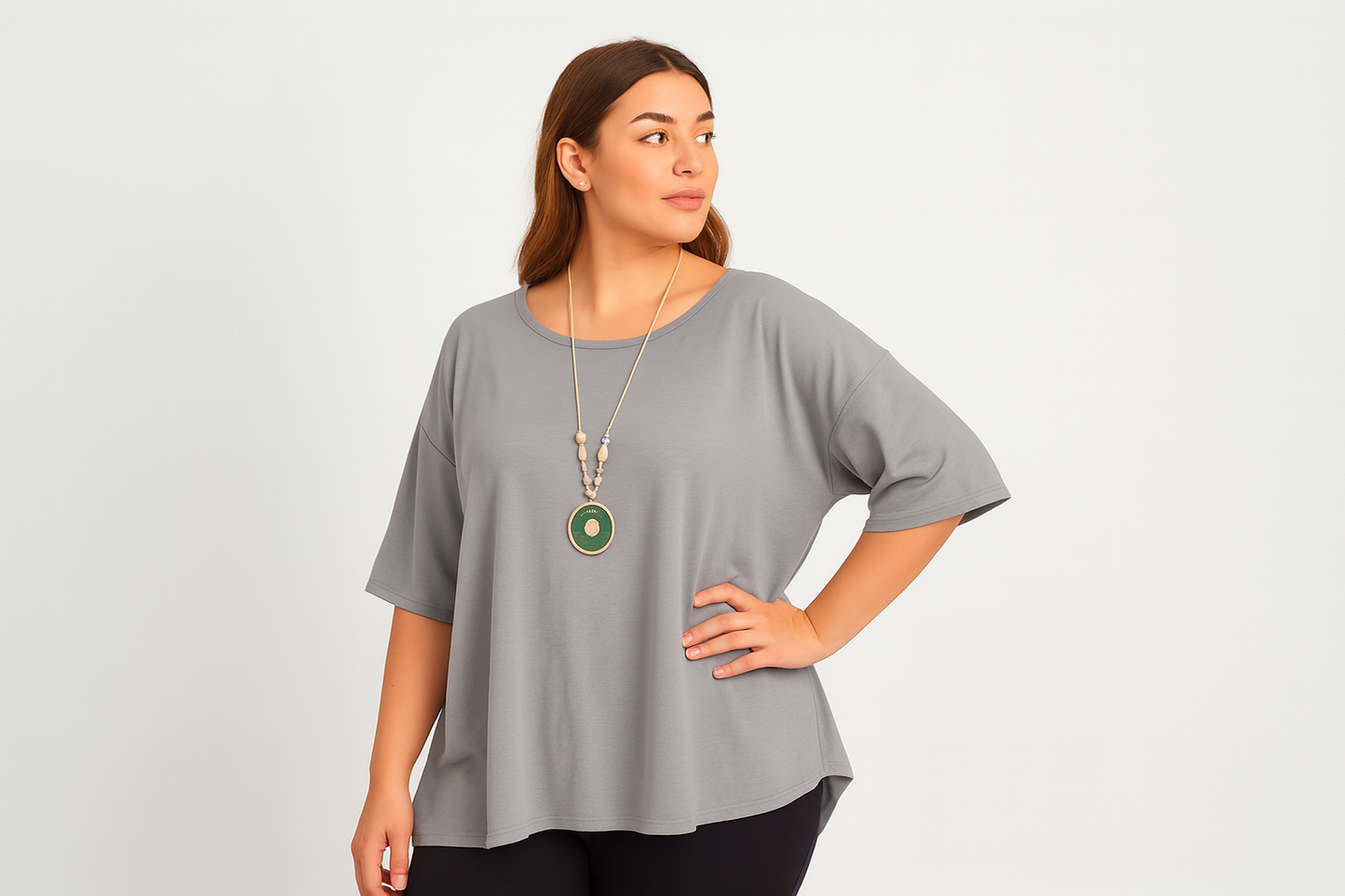 Three-quarter turn pose with confident expression